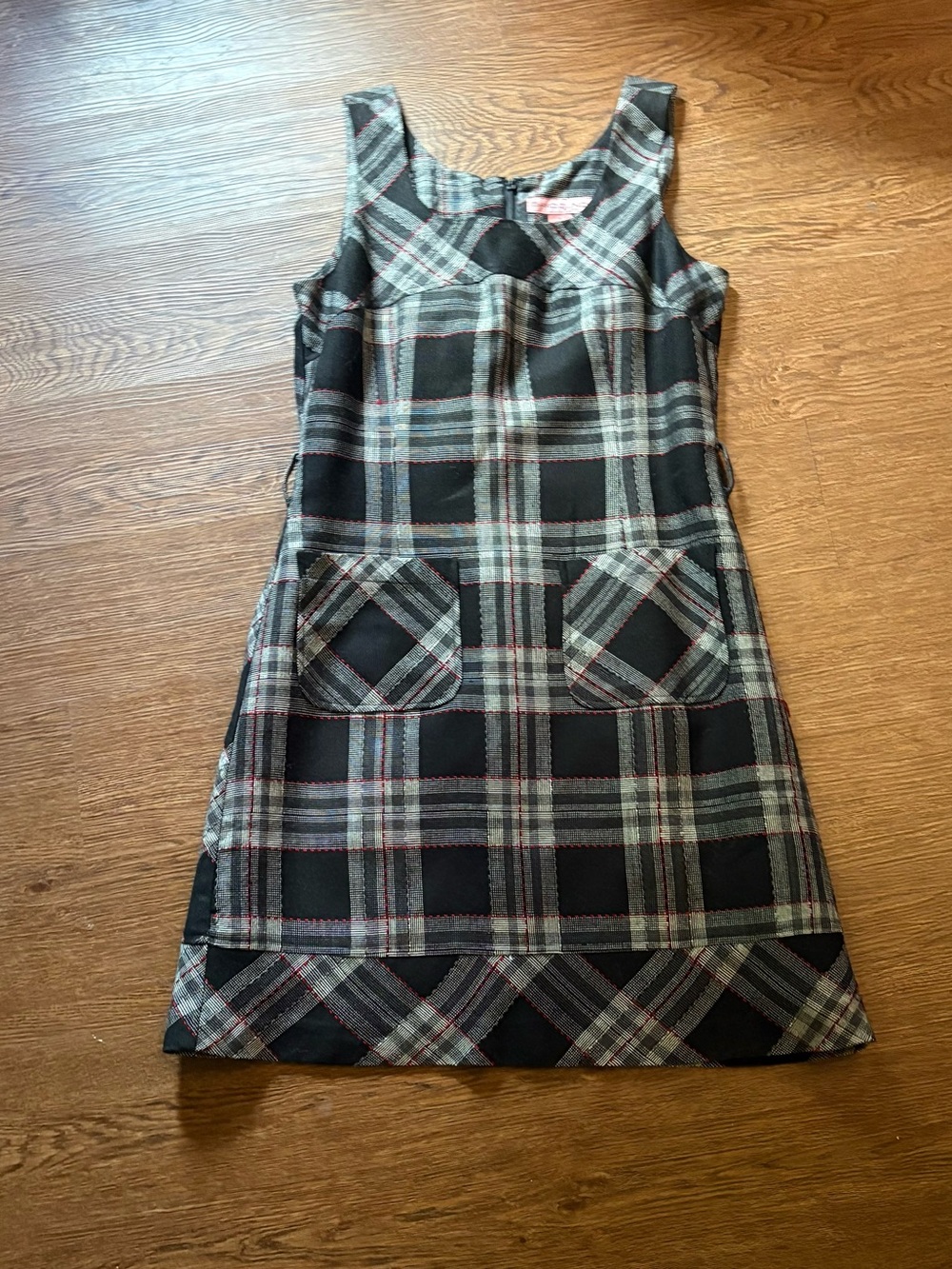 Vintage 90s Bandolino Plaid Pinafore Jumper - size 8